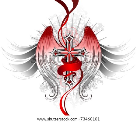 stock-vector-silver-gothic-cross-decorated-with-stylized-angel-wings-and-a-bright-red-ribbon-73460101.jpg